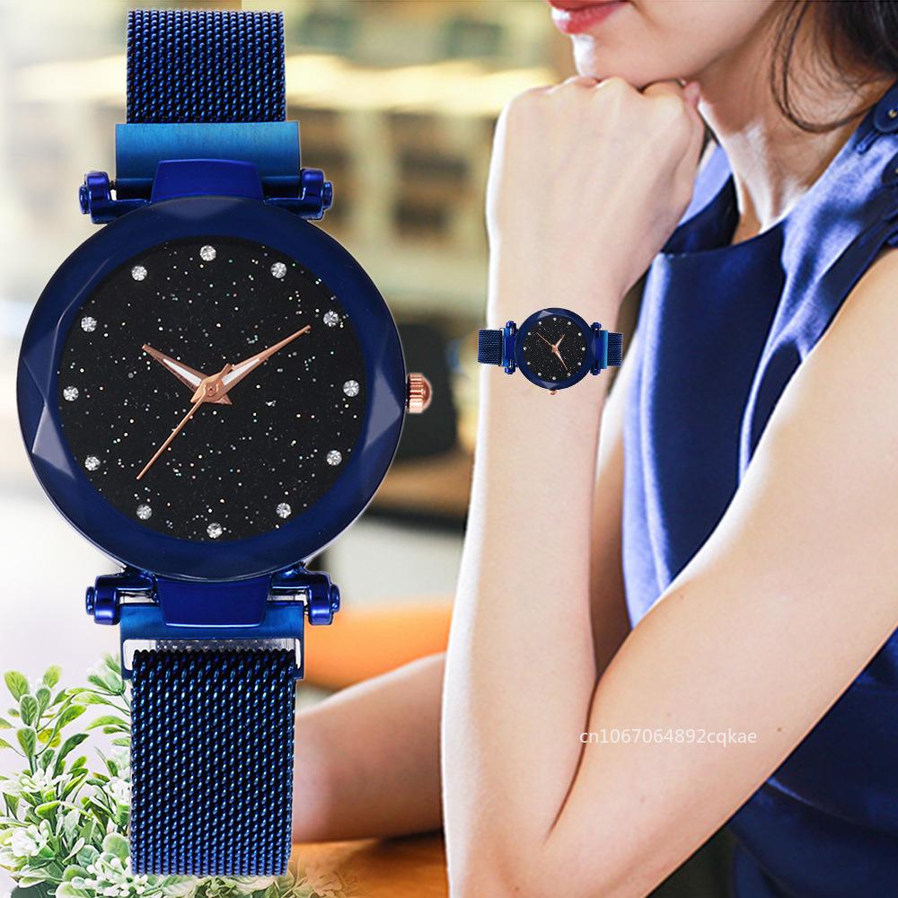 Women Fashion Diamond Quartz Wristwatches Luxury Women Watches Ladies Magnetic Starry Sky Watch Reloj Mujer Zegarek Damski