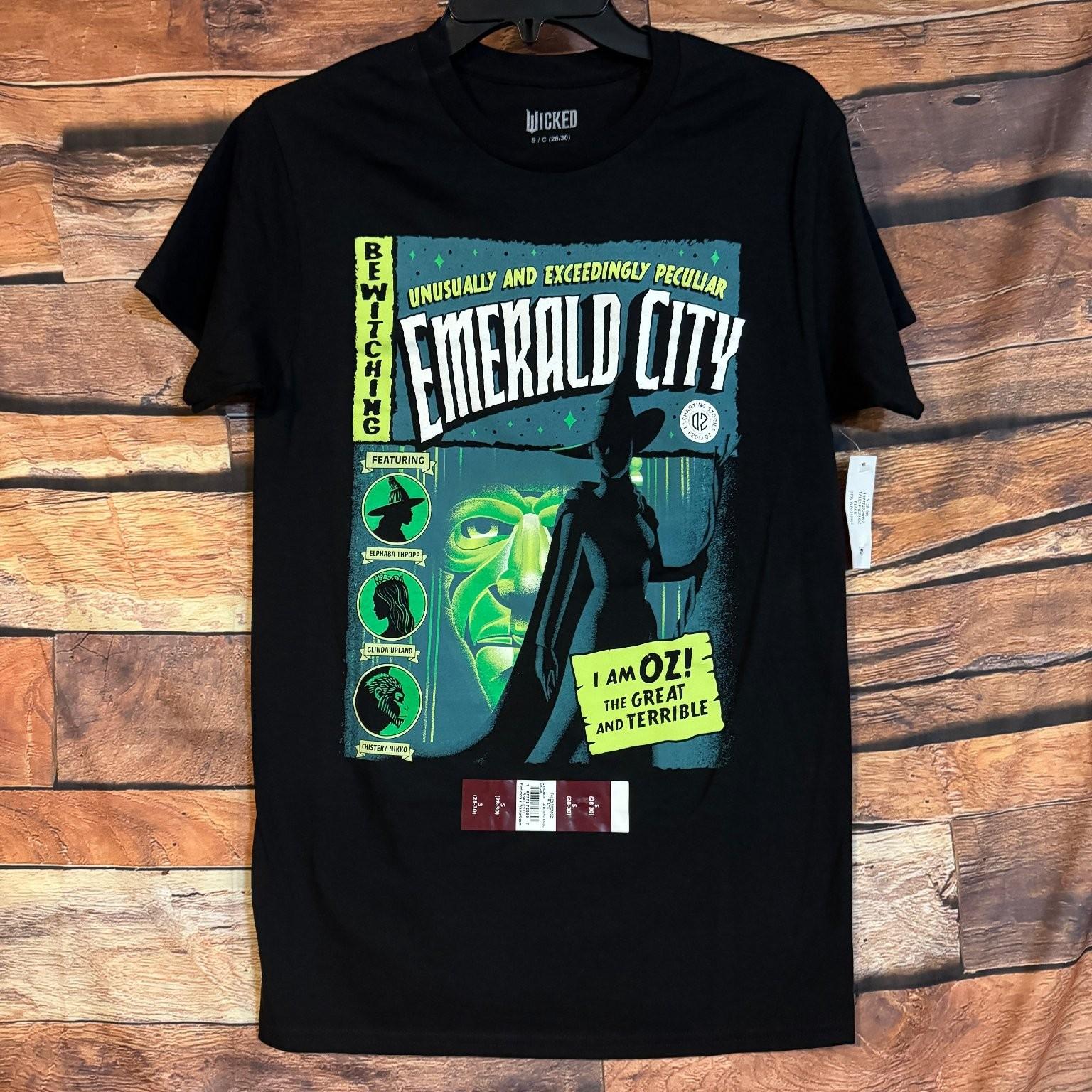 WICKED Men s Black Small Emerald City Wizard of Oz Cotton Tee Unisex T-Shirt XL
