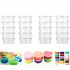 10/ 20Pcs Slime Storage Container, Leakproof Clear Plastic Foam Ball Storage Cups, Slime Pots Tubs for Store Plasticine, Glue