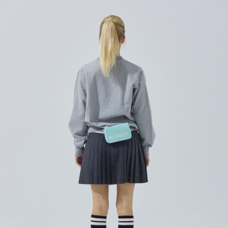 Blu Dot Wool Pleated Skirt Gy