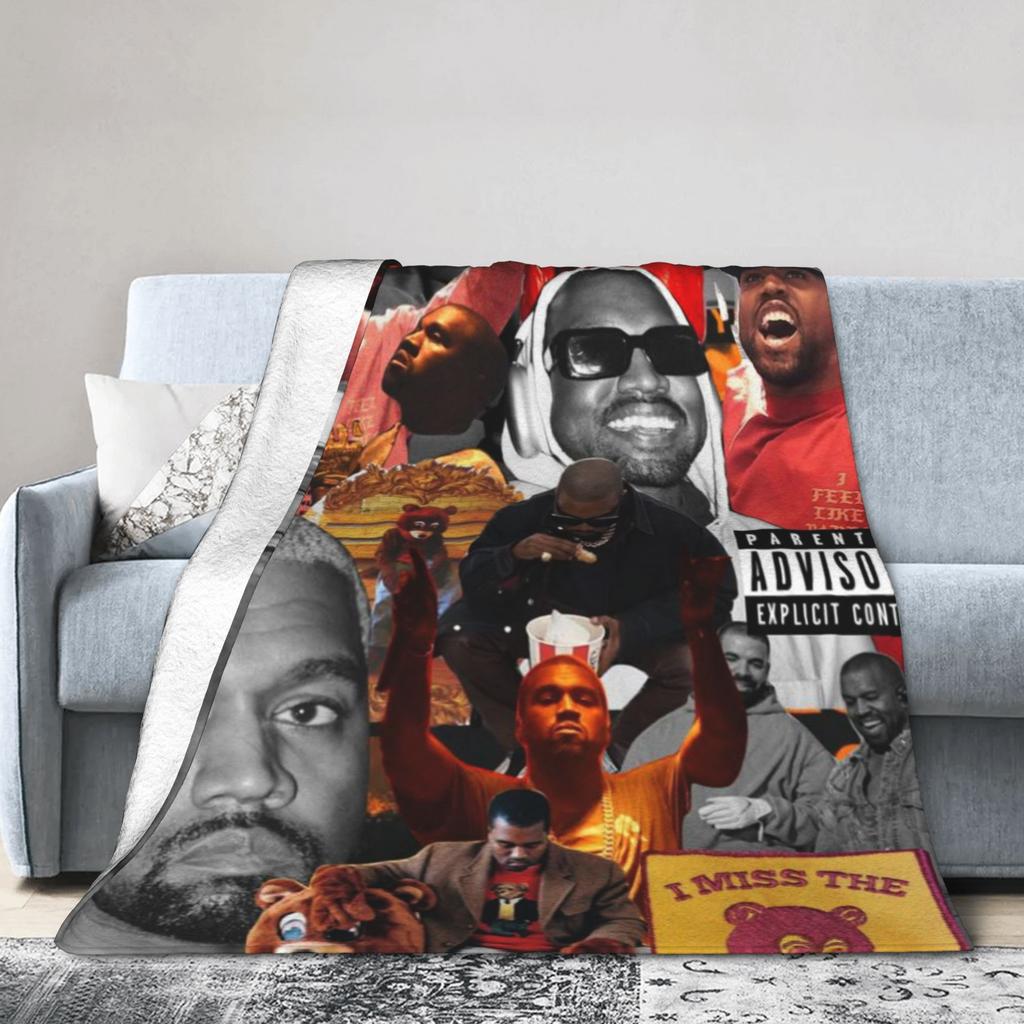 Kanyes Wests Blanket Super Soft Warm  Throw Blankets for Bed 50x60 Inch Multiple Sizes Rug Piece