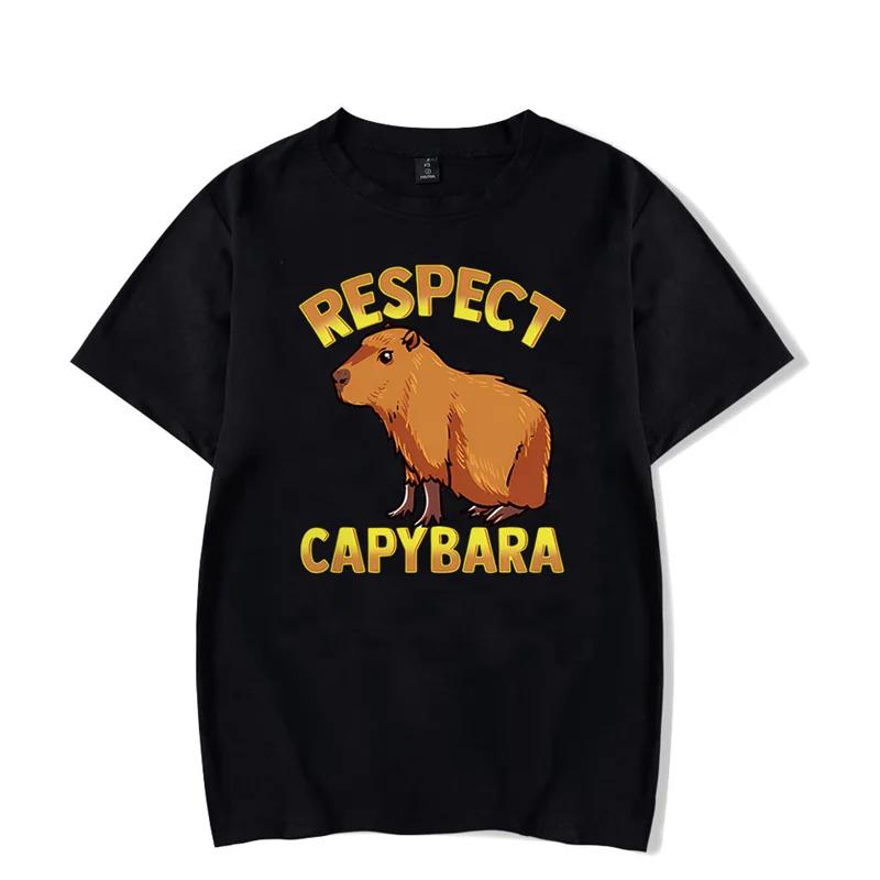 Respect Capybara Animal Print T-shirt Men 2022 Summer Tees Harajuku T Shirts Short Sleeve Top Tee Casual Tshirts Shirts for Men