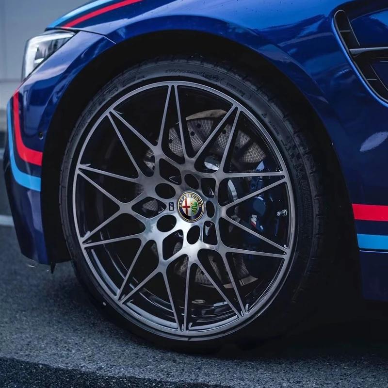 4Pcs 56mm Wheel Hub Caps Sticker Car Emblem Badge Decoration For Alfa Romeo Giulia Stelvio 156 Tonale Brera Giulietta Disco VolaMX5