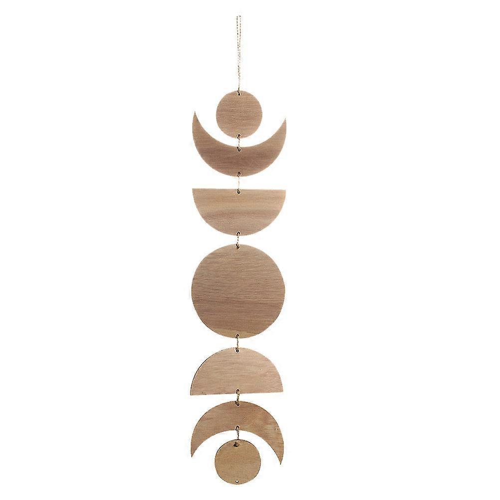 Wall Hanging Ornament Wooden Sun Moon for Home Decor Rustic Pendant
