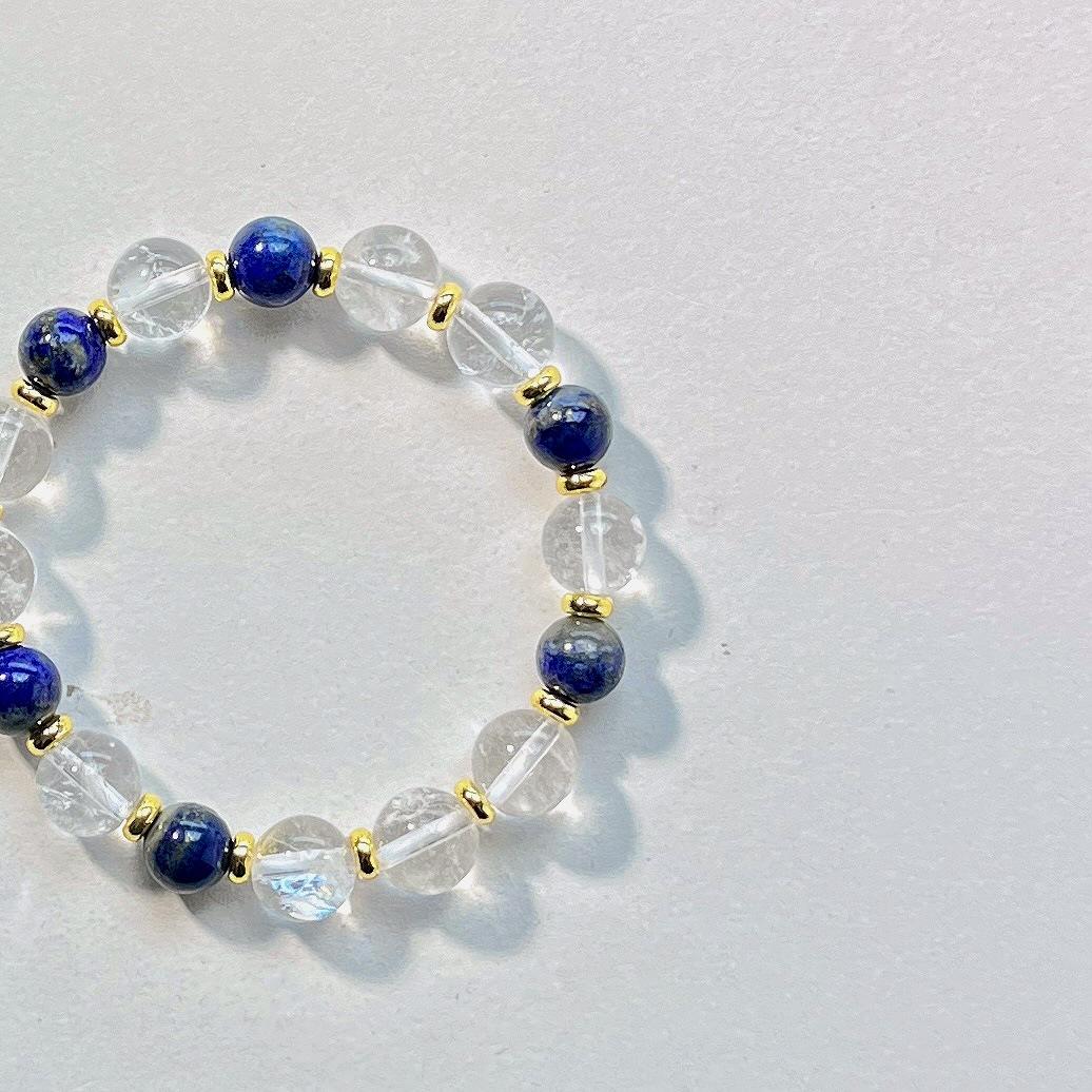 Autumn And Winter Atmosphere Natural Lapis Lazuli White Crystal Bracelet Bracelet