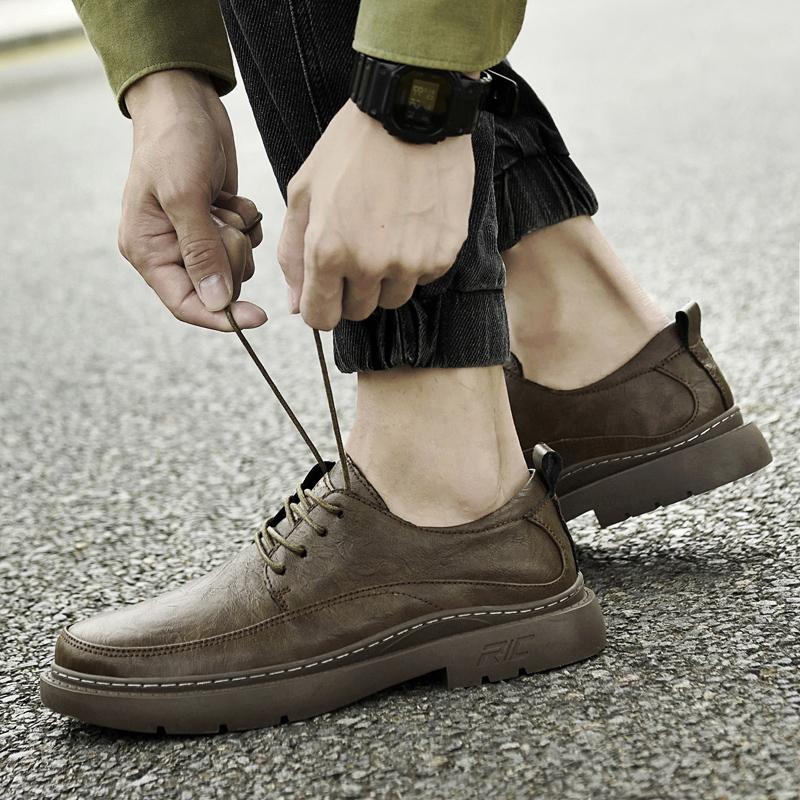 Fashion Spring Autumn New Men's Low Top Shoes Classic Retro Men's Genuine Leather Shoes Office Dress Shoes Winter Cotton Free Delivery