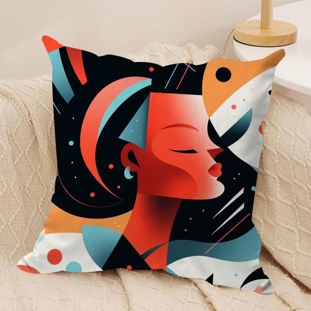 

Bauhaus Modern Style Cushion Cover Silky Short Plush Double-Sided Printed Pillow Case for Sofa All Seasons Home Decor Gift 30cmx30cm