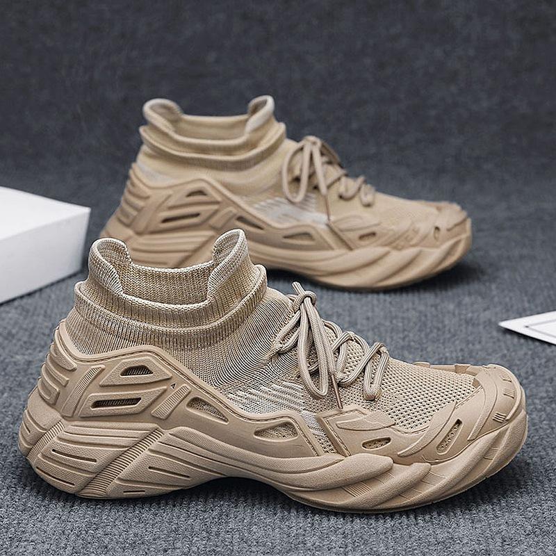 Casual socks shoes men's breathable fly-woven shoes student youth sports trendy shoes summer men's shoes