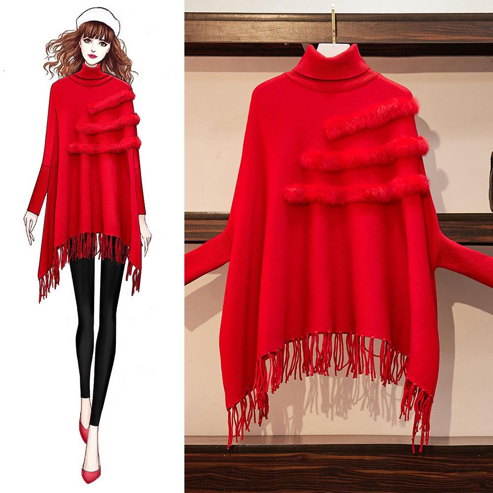 Pullover lavorato a maglia femminile Maglione dolcevita invernale Donna Autunno Inverno Manica lunga Solido