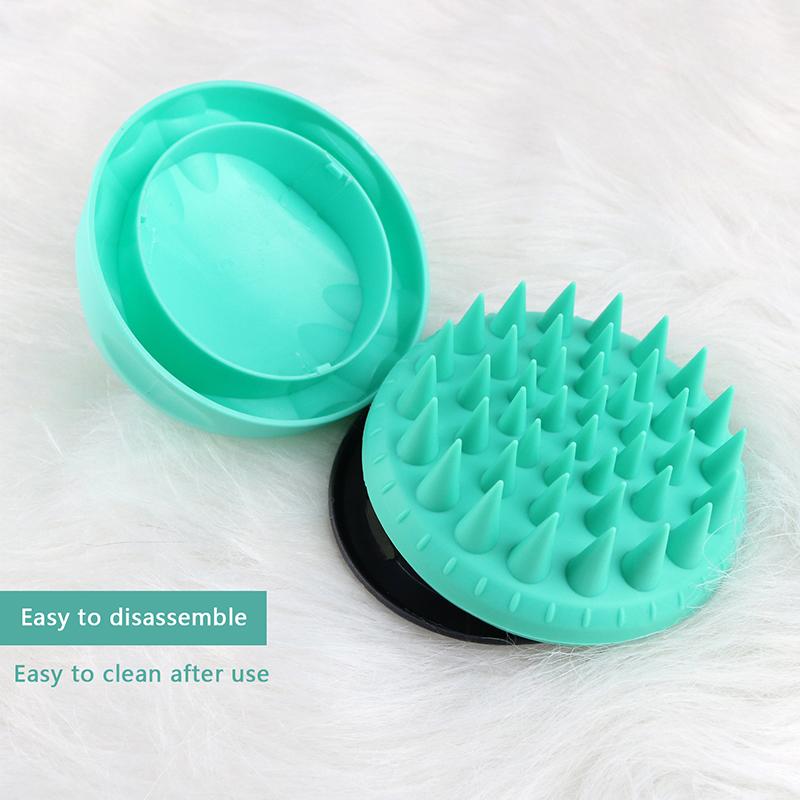 Portable Silicone Shampoo Brush Handheld Round Soft Scalp Massage Brush Bath Massage Brush Hair Shower Brush Comb Hair Care Gift