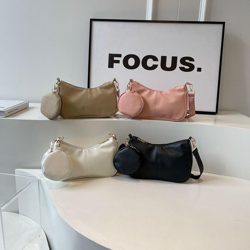Trendy Retro Pu Shoulder Bag Stylish Solid Color Crossbody Bag For Daily Use