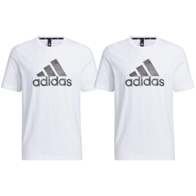 Adidas Alphabet Logo Print Sports Round Neck Short Sleeve T-Shirt Men Tops White HE7425