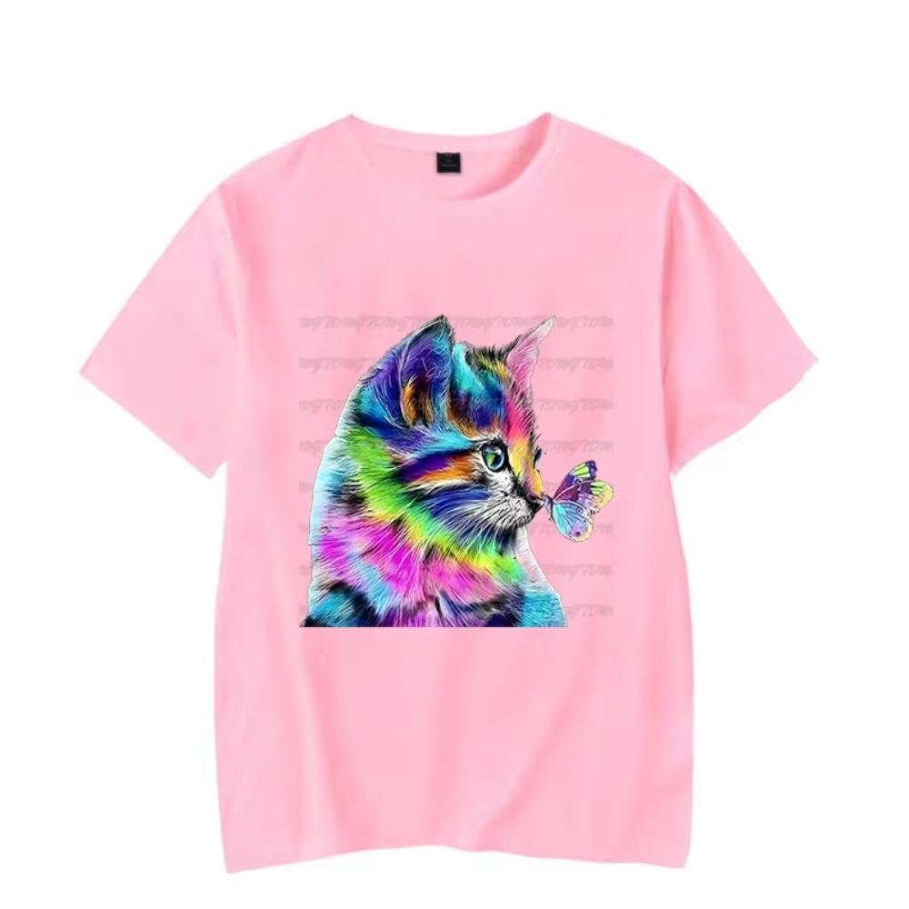 Short Sleeve Men's T-shirt Colorful Cat Shirt Kawaii Shirt Men Women Tshirt Male Loves Cat Ranch Life Classic T-shirt Hombre