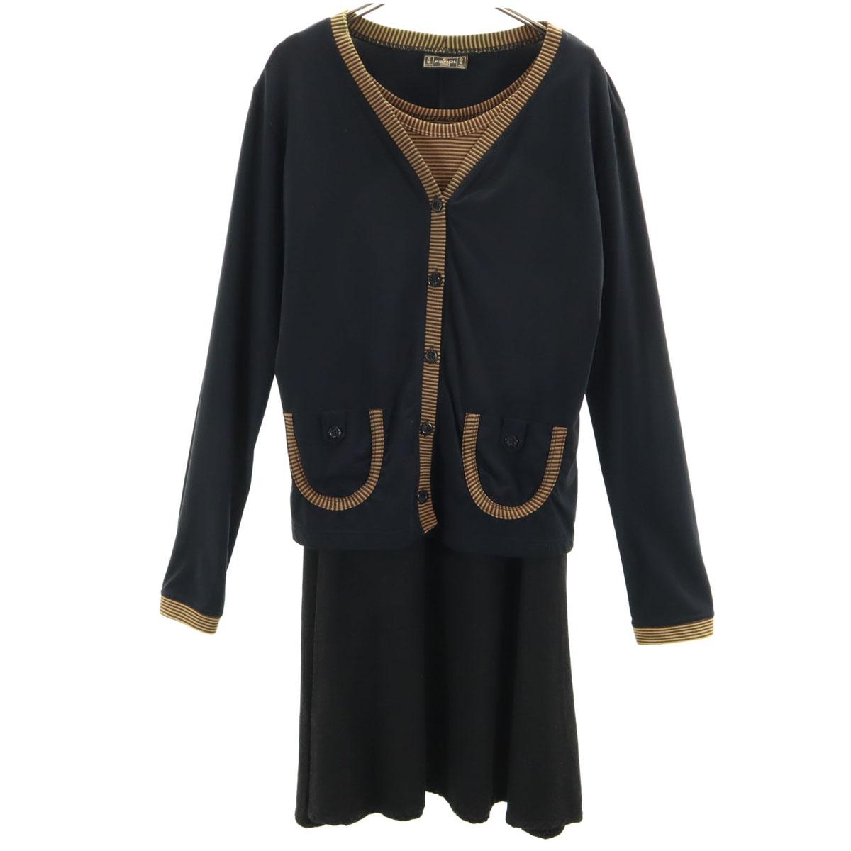 

FENDI made in Italy Border Pattern Long sleeve ensemble Knee-length dress Women Used