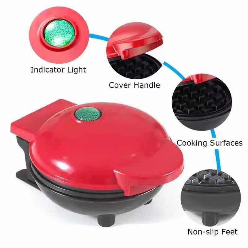 Mini Waffle Maker for Barbecue, Sandwich Toaster, Automatic Breakfast Baking Machine, Non-stick Griddle, Steak Grill