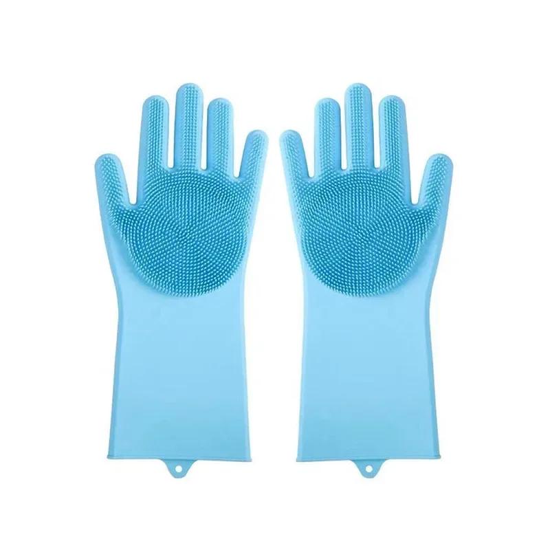 

Silicone Rubber Sponge Scrubber Gloves Multi-Purpose For Household Pet Grooming Dishwashing Gentle Clean Daily Accessories