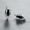 Boho Small Gold Blue Stone Clip Earrings Vintage Zircon Wedding Jewelry For Women