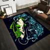 Fishing-Themed Carpet with Green Fish and Water Splash Design Suitable for Use As an Anti-slip for Living Room Bedroom Sofas
