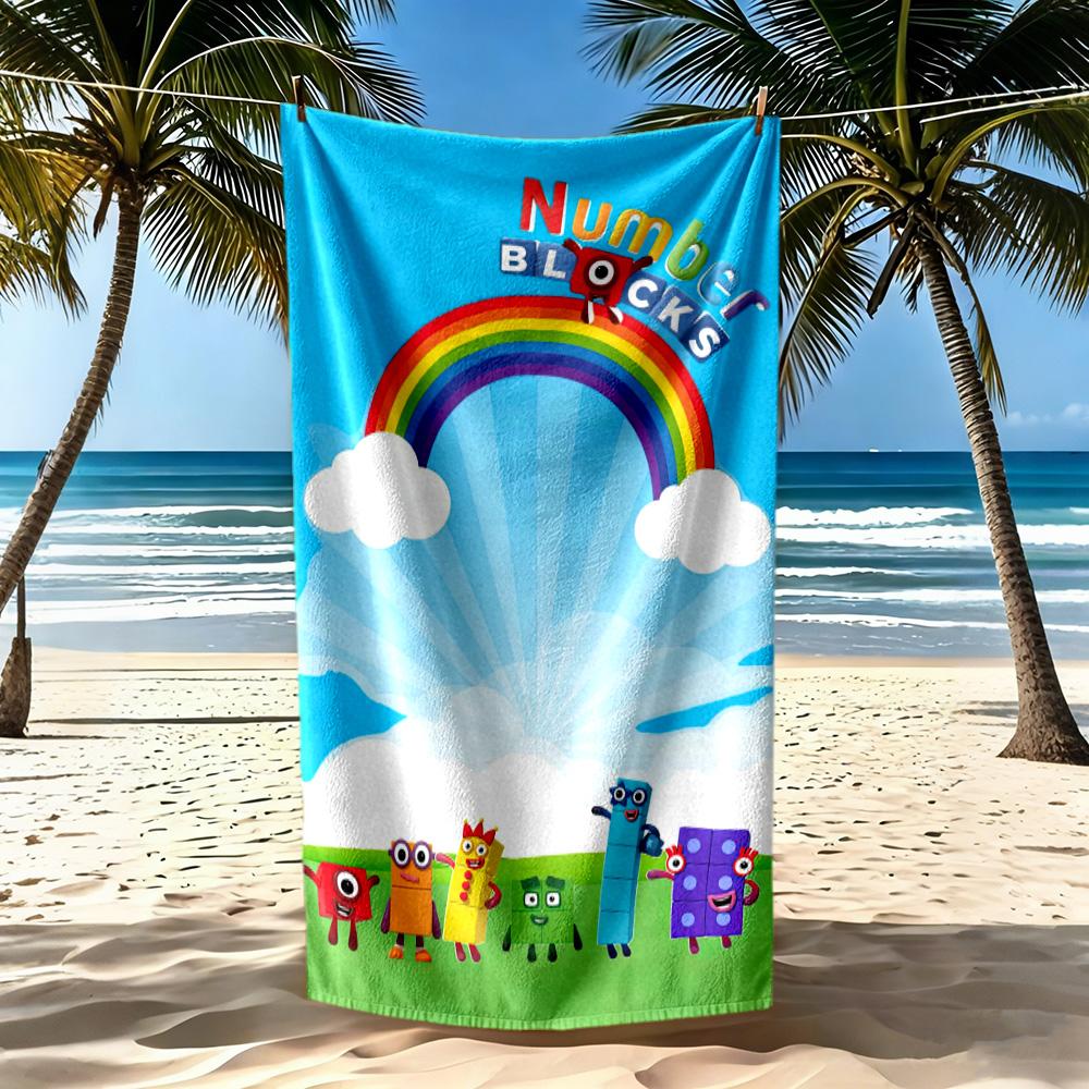 Numberblocks Beach Towel High Absorbency Quickdry Comfortable Lightweight Suitable For Swimming Gym Camping Yoga Vacation