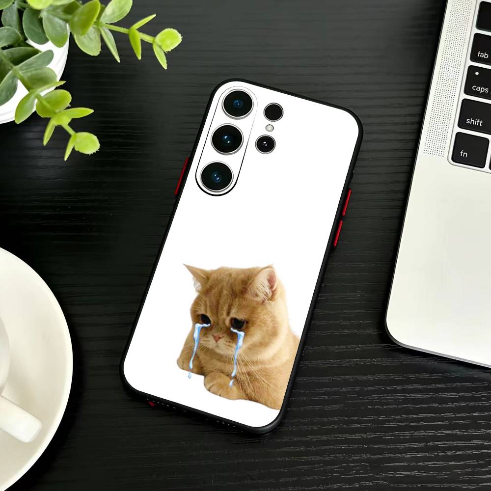 Silly Goofy Cat Mouse Phone Case For Samsung S26,S25,S24,S23,S22,S21,S20,Ultra,Plus,FE Black Soft Cover