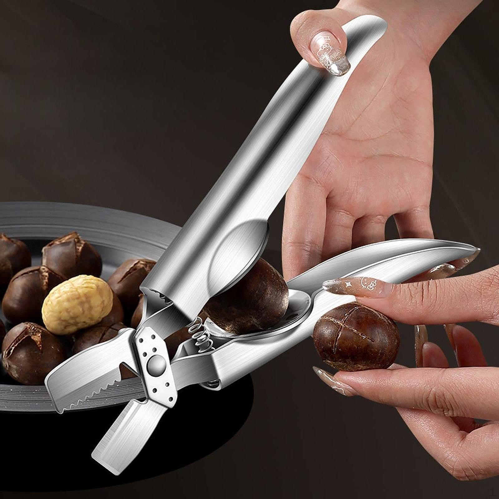 

Открывалка для каштанов Орех Прочный Практичный Кухонный аксессуар Очиститель Эффективные щипцы для грецких орехов 304