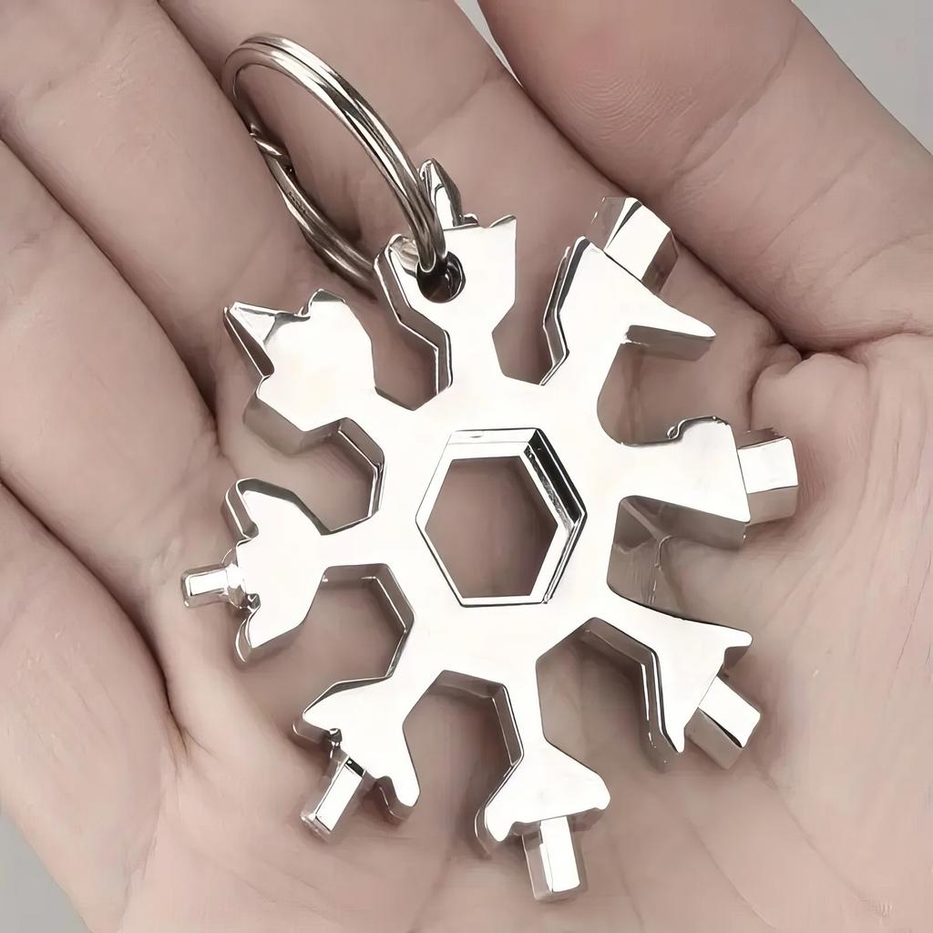 1 Snowflake Multifunctional Tool Silver, Snowflake Bottle Opener, Portable Design, Suitable for Father's Day Gift