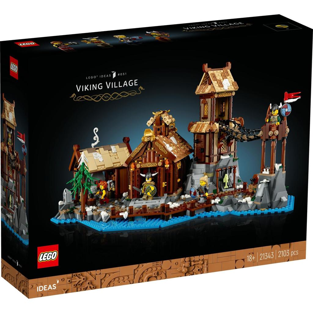 LEGO Idee Wikingerdorf Spielzeug Geschenk Geburtstagsblock Weihnachten Männer Frauen Interieur Stilvoll 21343