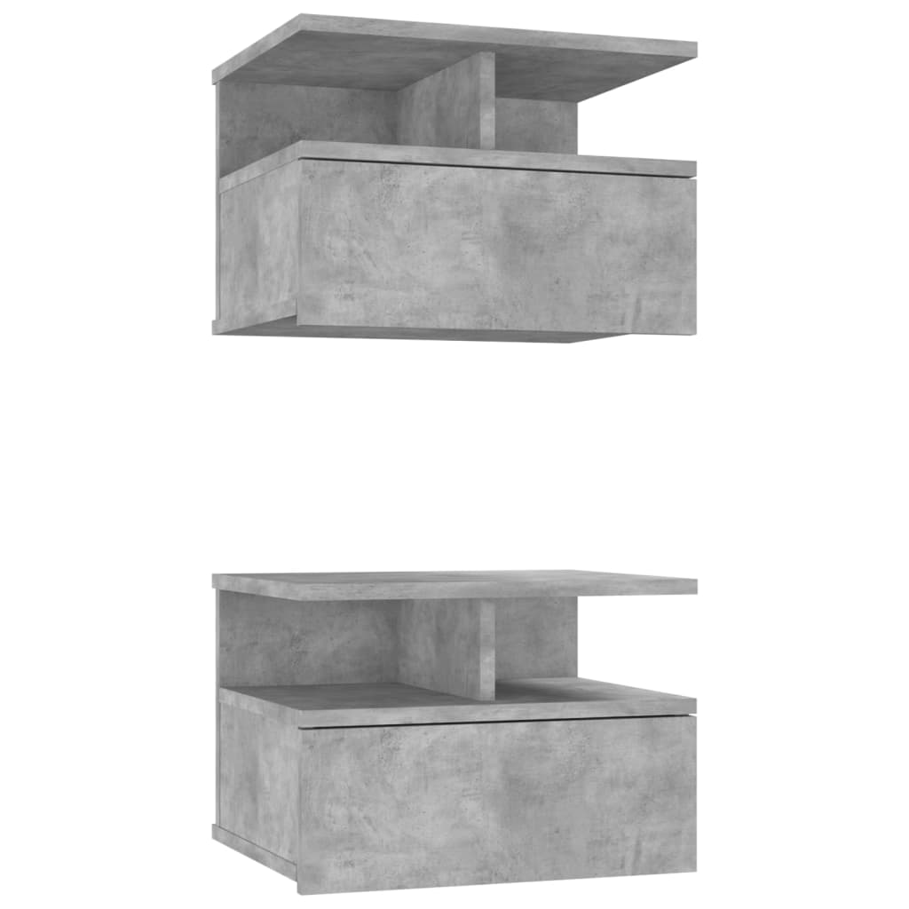 Hanging Nightstands 2 pcs Concrete Grey 40 x 31 x 27 cm Particleboard