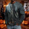 Men's Long Sleeve Shirt Loose Fit Casual Versatile Halloween Top