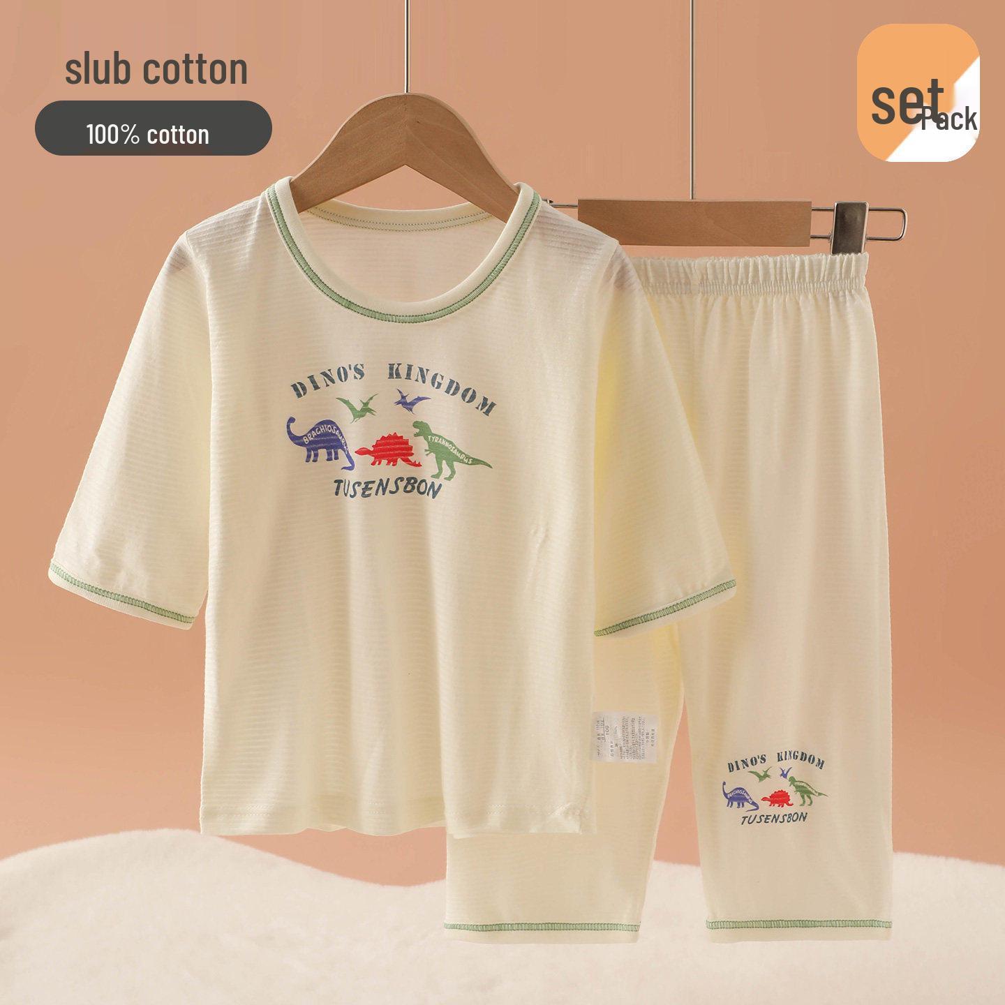 2026 Kids Cotton Pajama Set: Boys Loose Mesh, Breathable Summer Home Wear 90 cm
