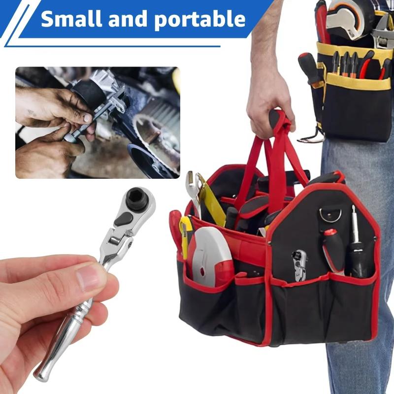 Ratchet Handle Chrome Vanadium Steel 2-In-1 Multi-Purpose Reversible Resilient Head Ratchet Wrench Drive Ratchet Handle
