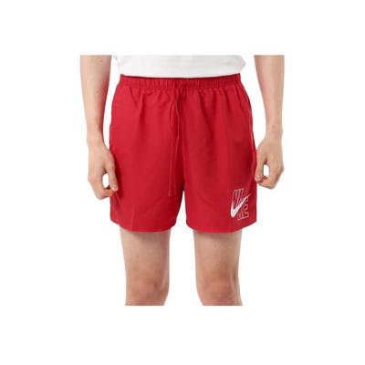 Logo Mid Waist Casual Shorts Men Shorts Red NESSA566-614