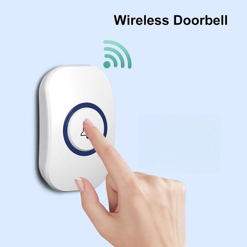 LED Wireless Doorbell Waterproof Door Chime Kit Welcome Chime Home Door Bell Intelligent 32 Songs Melodies With 4 Volume Levels