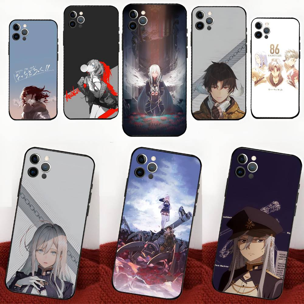 1 Stück Klassisches Anime 86 Eighty Six Mode Handyhülle Silikon Weich Für IPhone 16 15 14 13 12 11 Plus Pro Max Plus