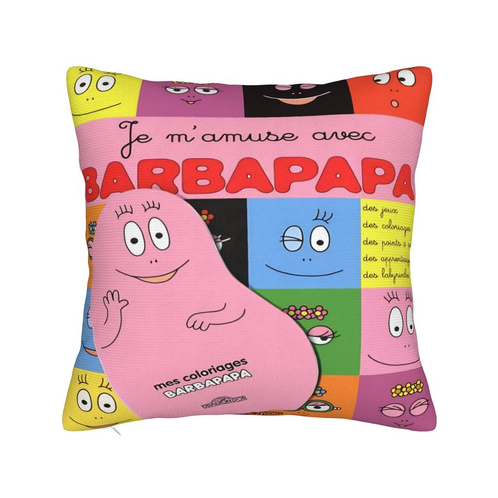 Weiche und Süße Home Barbapapa Cartoon Dekorationen Kissenbezüge Merch Kissenhülle Quadratisch Multi-Größe