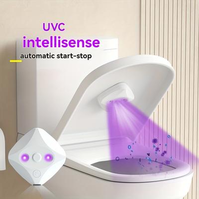 1pc Automatic UVC Toilet Cleaner & Purifier with Smart Start/Stop Detection, No External Power Needed - Portable Bathroom Disinfection System