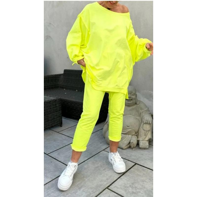QICED Women's Fashion Casual Long Sleeve O-Neck Pants Suits