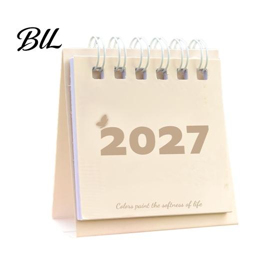 Calendar Mini Desk 2027, Jan. 2027 to Dec. Standing Flip Small Vertical Desktop Calendar, 12 Monthly Planner with Twin-Wire Binding for Home