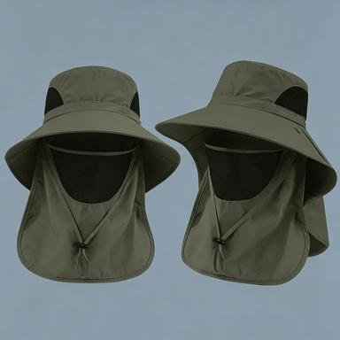 Summer Sun Hats UV Protection Outdoor Hunting Fishing Cap For Men Women Hiking Camping Visor Bucket Hat Neck Flap Fisherman Hat