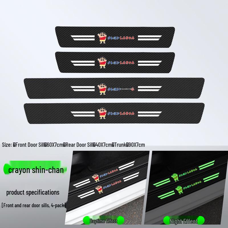 Compatible Door Sill Trim and Protective Anti-Stepping Stickers for Haval H6, M6, H9, Big Dog, First Love, and F7 - Glow-in-the-Dark Option Available.