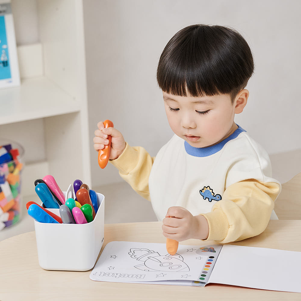 Atti Rabbit Baby Toddler Crayons 16 Colors Non Stick Easy Grip Washable Crayons