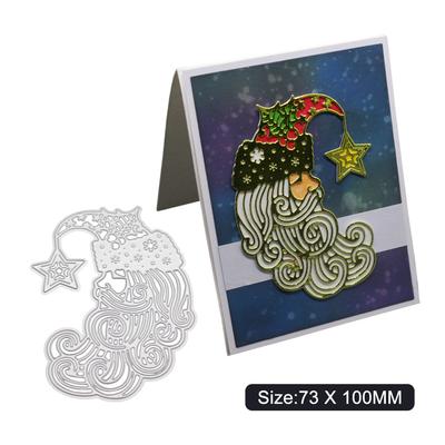Santa Claus Portrait Frame Metal Silvery Stencil Embossing Cutting Dies For Diy Scrapbooking Paper Album Cards Making