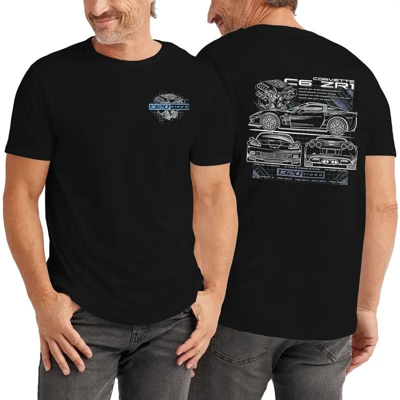 1320 Video Zr1 Blueprint T-Shirt, 2 Side Graphic Tee - Design & Printed Unisex T-Shirt L