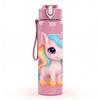 1PC Pastel Rainbow Unicorn 750ml Color Plastic Sports Water Bottle Leakproof Flip Straw Lid Suitable for Sports Office Home Use