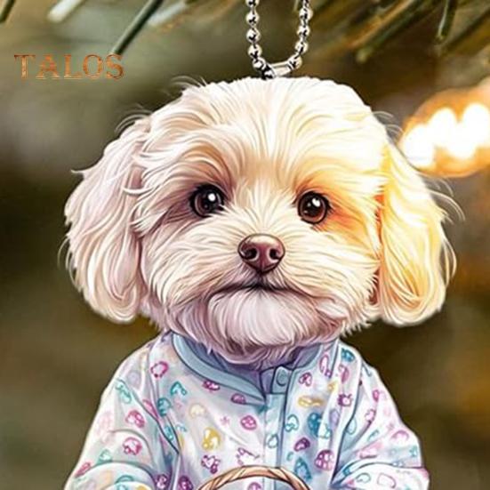 Wielkanocny pies samochód wiszący ozdoba akrylowy 2D płaski pies wisiorek kolorowe zwierzę szczeniak dekoracja wielkanocne prezenty