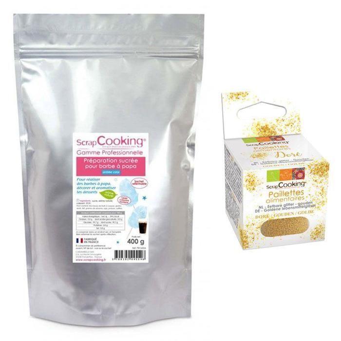 Blue Cotton Candy Preparation 400 G + Gold Glitter