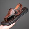 New Men's Non Slip Leather Sandals Open Toe Soft Summer Beach Slippers for Men Outdoor Casual Comfortable Sandals