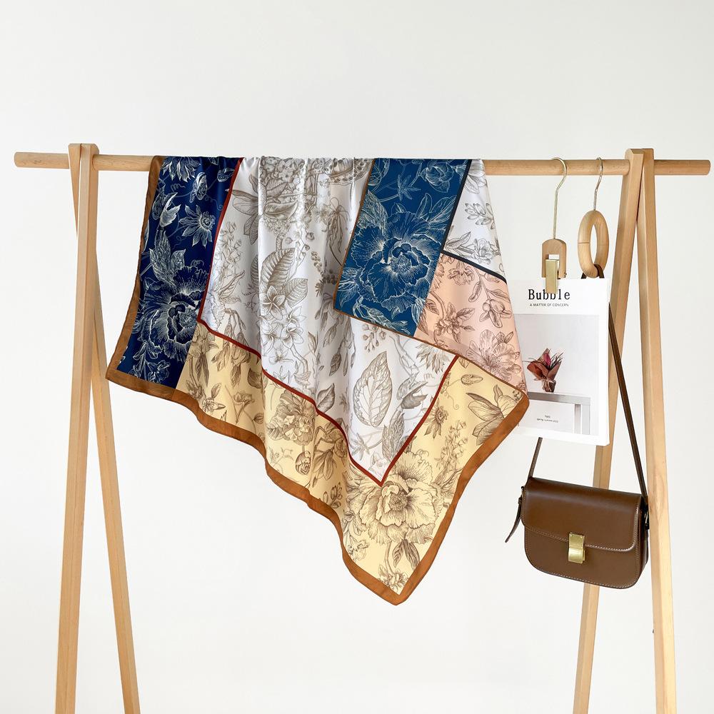 90*90Cm Square Scarf Twill Cotton Feeling Women Head Shawls And Wraps Luxury Print Neck Scarves Hijab Bandana Pashmina