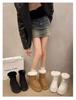 2025 Winter Thick-Soled Fleece-Lined Slip-On Snow Boots with Bow Detail - Warm Plus Size