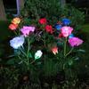 Waterproof Rose LED Solar Light Simulation Flower Solar Flower Lamp  Patio